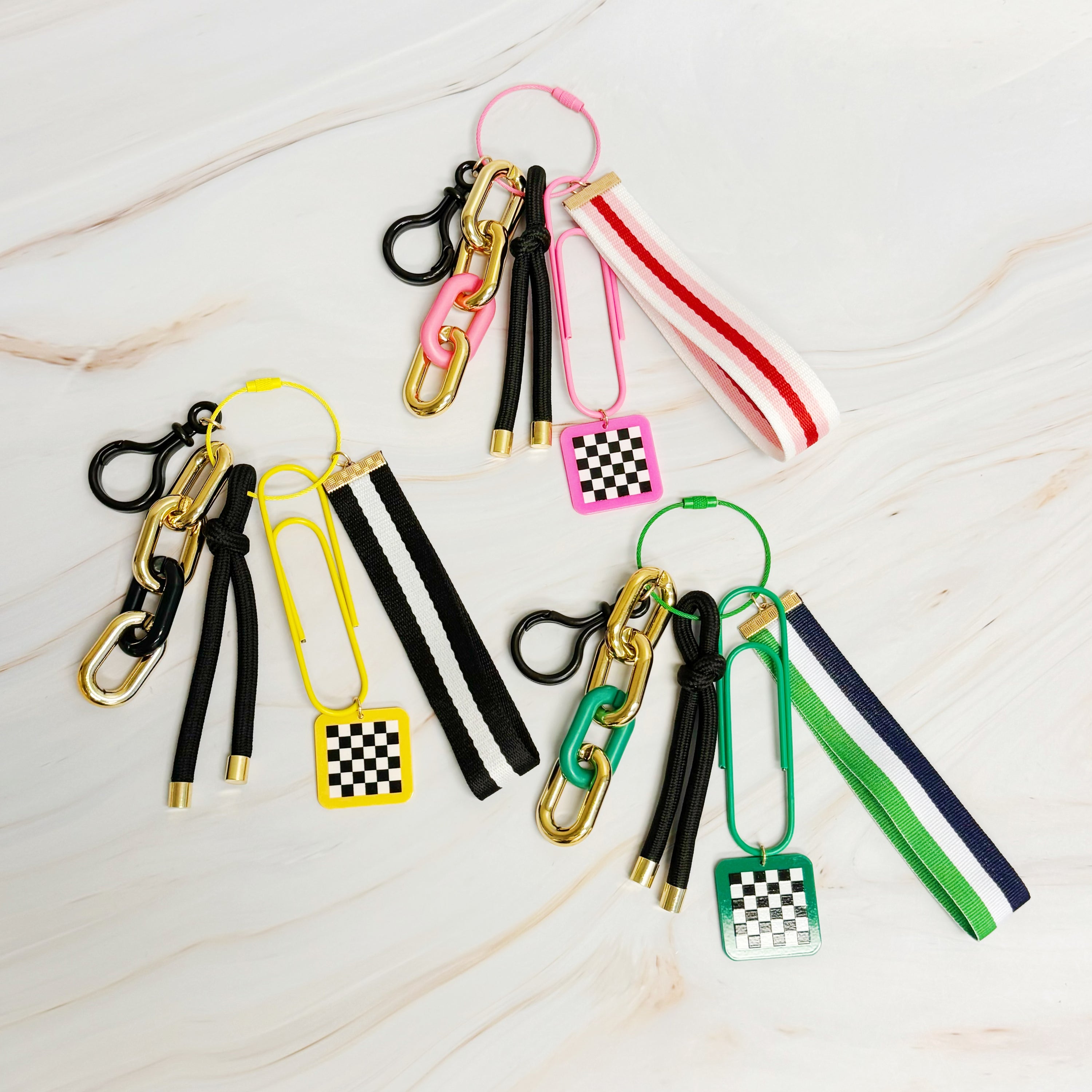 City Hip Jingle Key Chain featuring a colorful design with a wrist strap and screw locking ring, perfect for keys and bag decor.