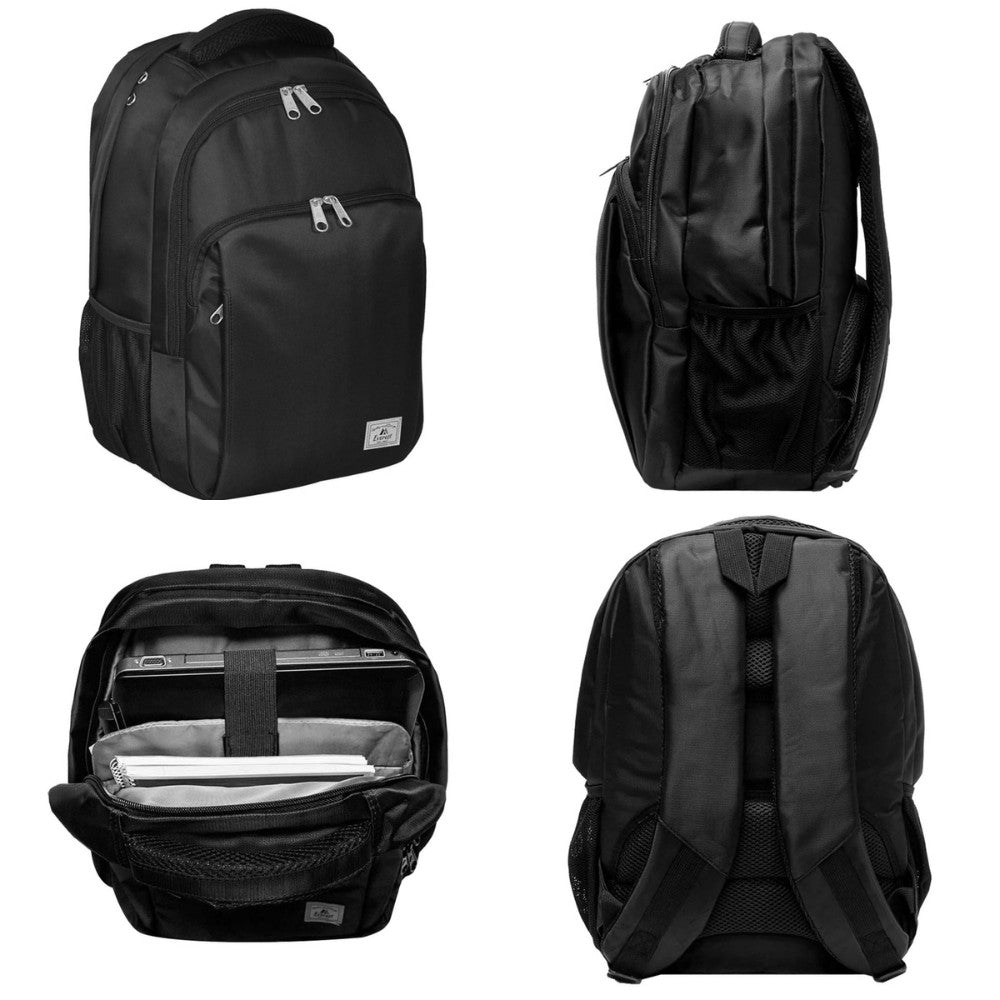 CITY TRAVELER LAPTOP BACKPACK featuring multiple compartments, padded straps, and side mesh pockets, ideal for travel and organization.