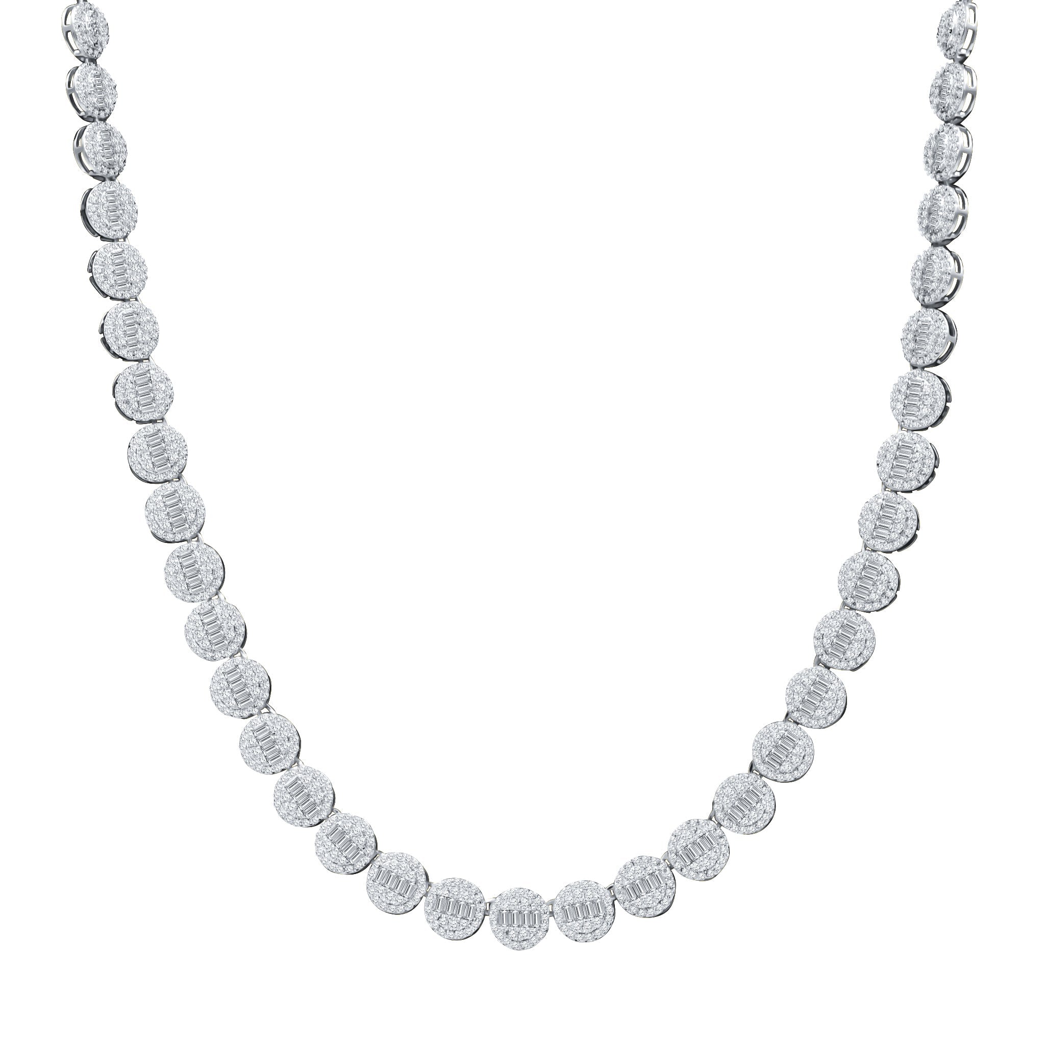 CLAIR Sterling Silver 8mm Chain showcasing its elegant design and sparkling cubic zirconia.