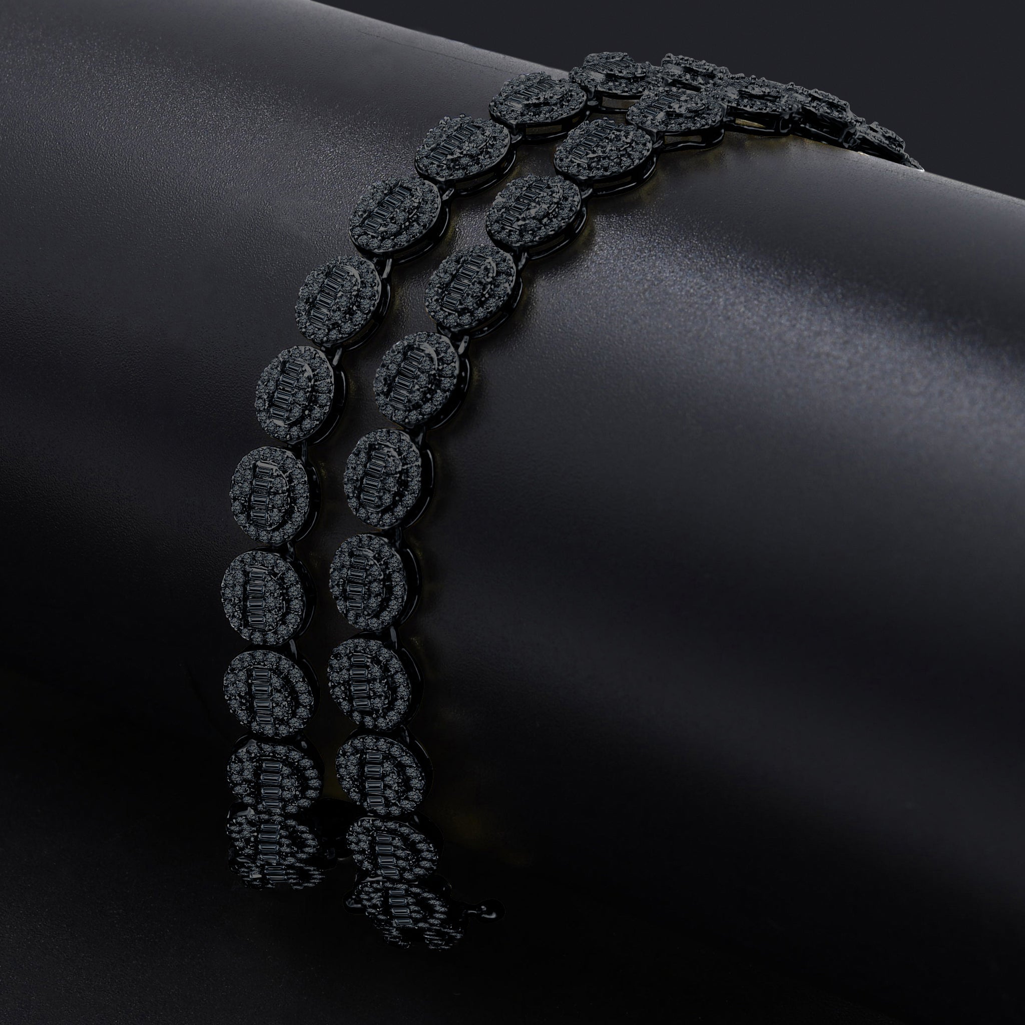 CLAIR Sterling Silver 8mm Chain showcasing its elegant design and sparkling cubic zirconia.