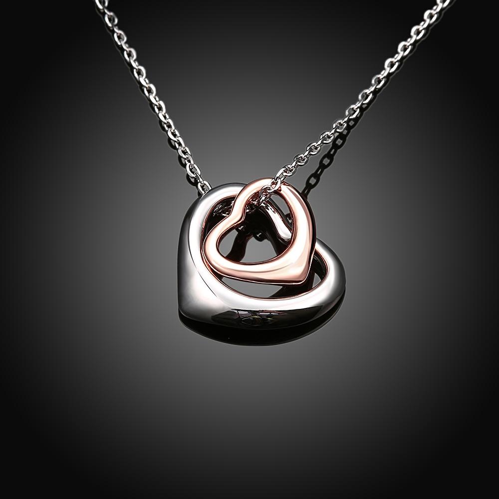 Classic 2 PC Heart Necklace in 18K Gold Plated, showcasing elegant heart design and luxurious shine.