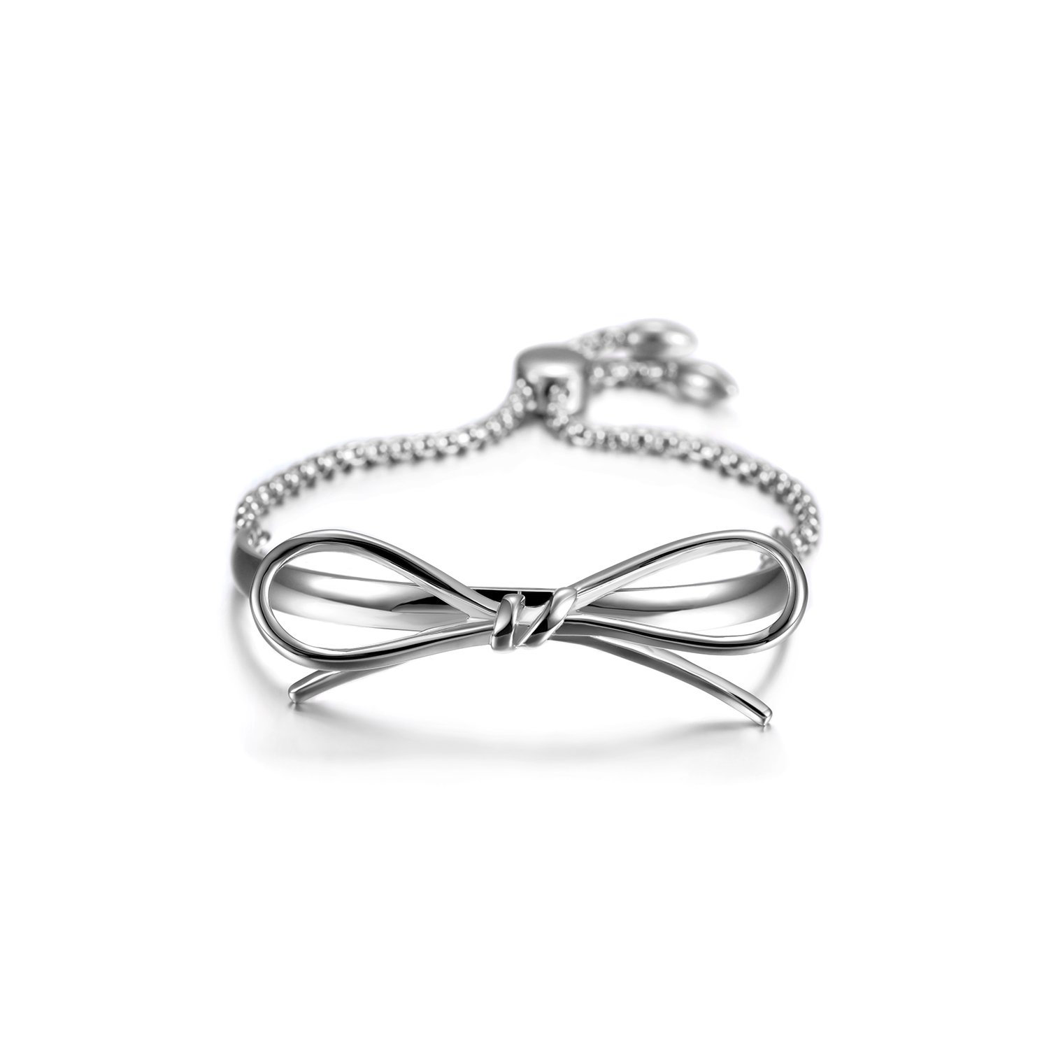 Classic Bow Bracelet made of 316L surgical stainless steel with 14K gold PVD plating, showcasing a delicate bow design.