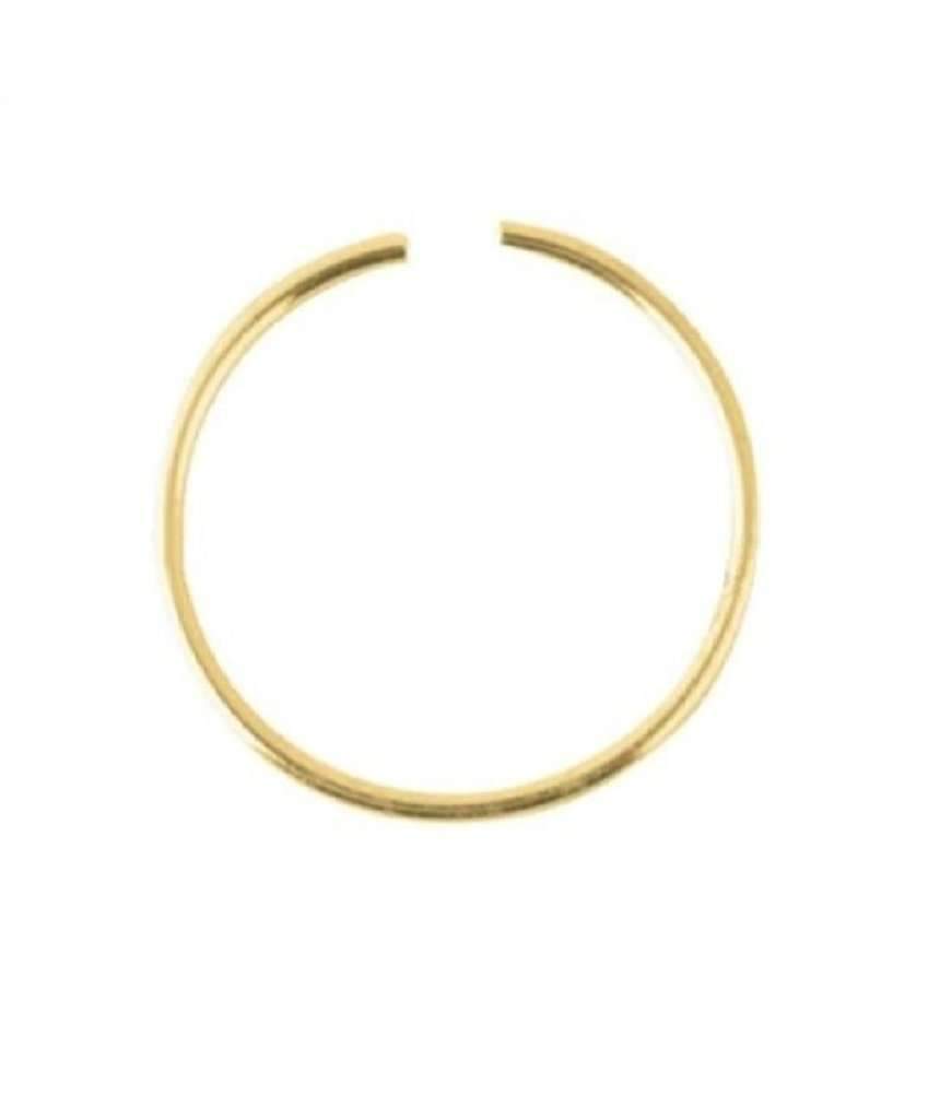 Classic Gold Nose Ring by Urbiana, featuring a sleek hoop design made of sterling silver with gold plating.