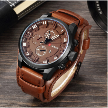 CLASSIC LEATHER WATCH I 5412329 featuring a stylish leather strap and a large dial, showcasing its elegant design and durable construction.