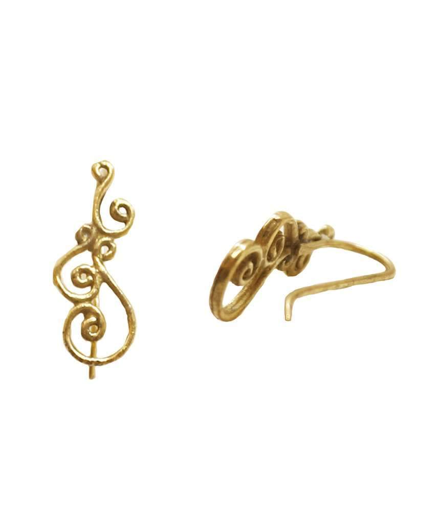 Classic Melody Earrings by Urbiana, handmade brass silver plated earrings with a simple hook fastening and beautiful detailing.