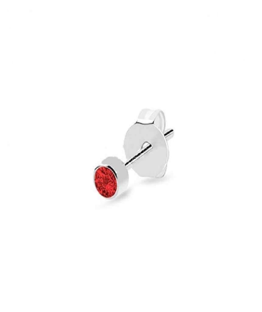 Classic Stone Ear Stud featuring a 2mm cubic zirconia stone in various colors, set in durable stainless steel.