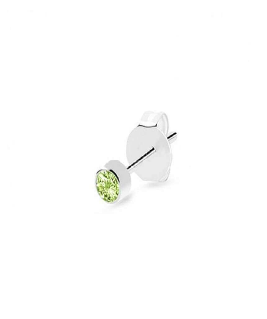 Classic Stone Ear Stud featuring a 2mm cubic zirconia stone in various colors, set in durable stainless steel.