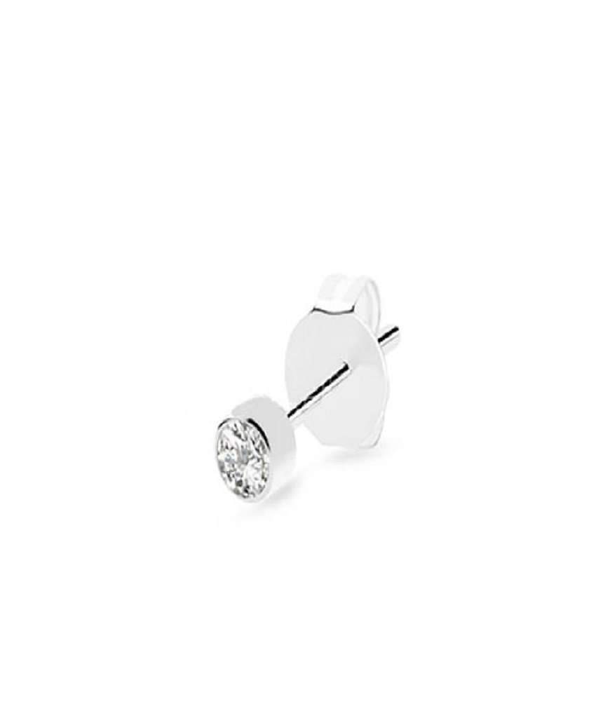 Classic Stone Ear Stud featuring a 2mm cubic zirconia stone in various colors, set in durable stainless steel.