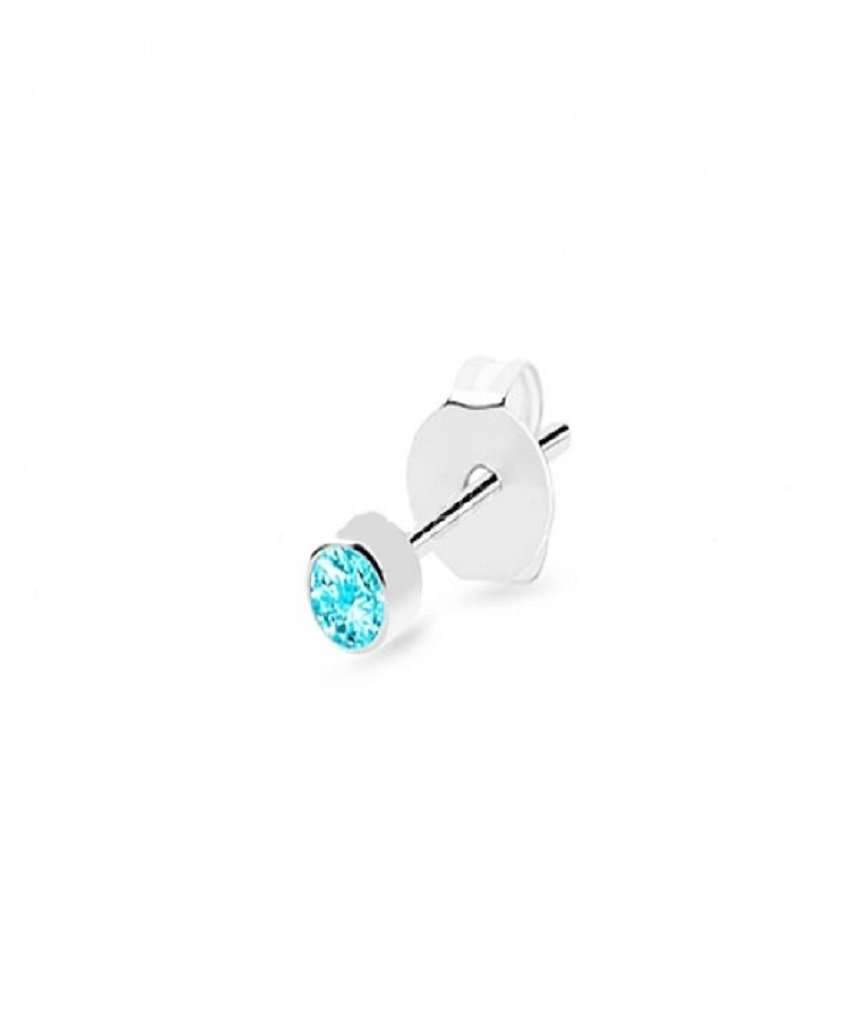 Classic Stone Ear Stud featuring a 2mm cubic zirconia stone in various colors, set in durable stainless steel.