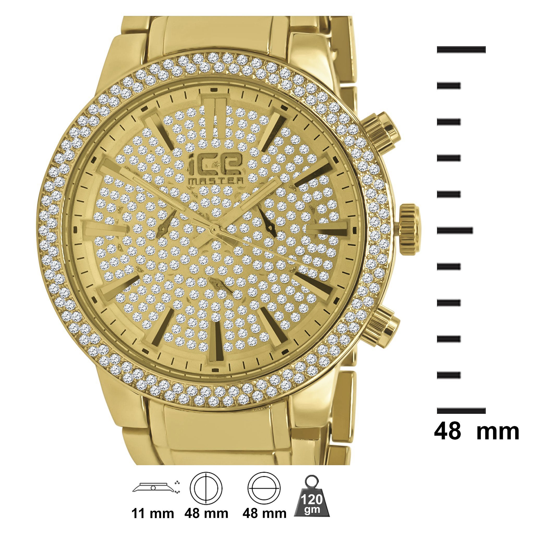 CLASSY Ice Master Watch featuring rhinestone accents and a metal alloy construction, showcasing its elegant design and durable build.