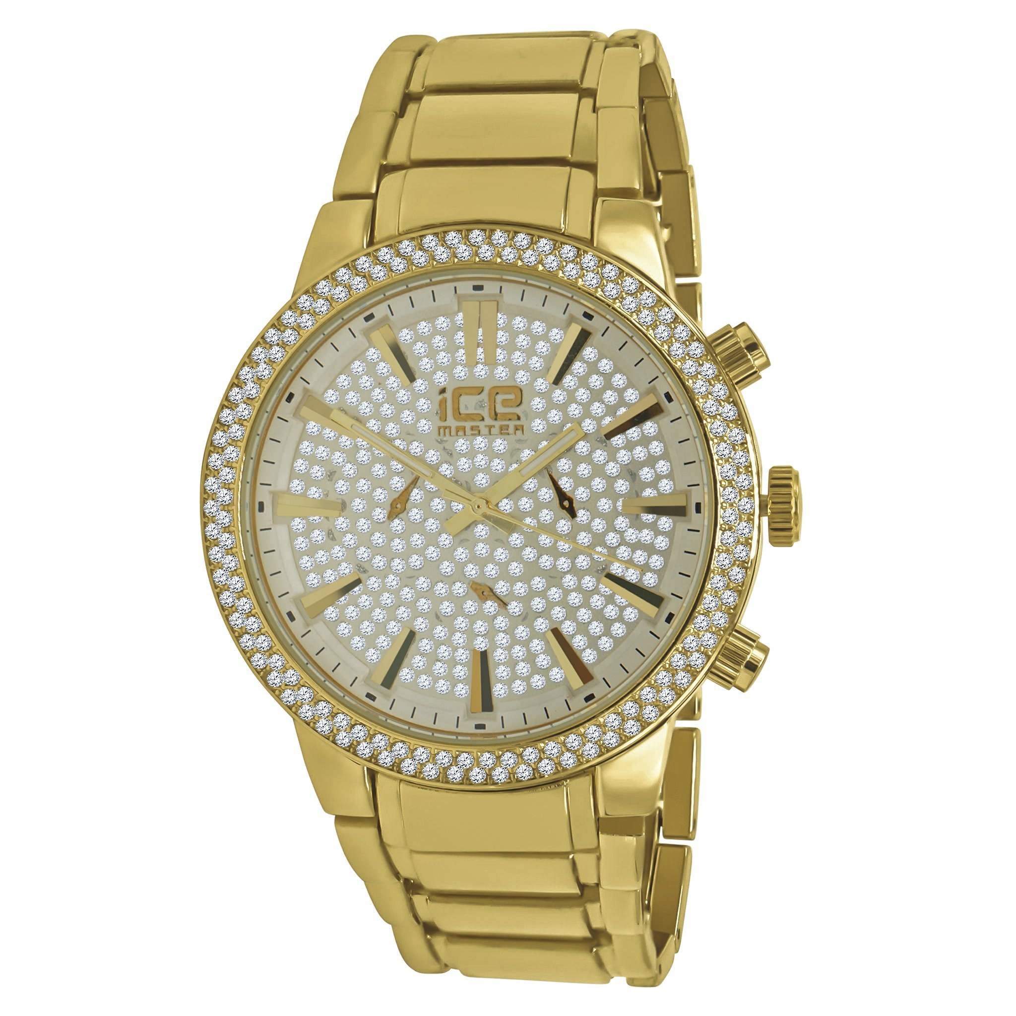 CLASSY Ice Master Watch featuring rhinestone accents, metal alloy construction, and a stylish design suitable for various occasions.