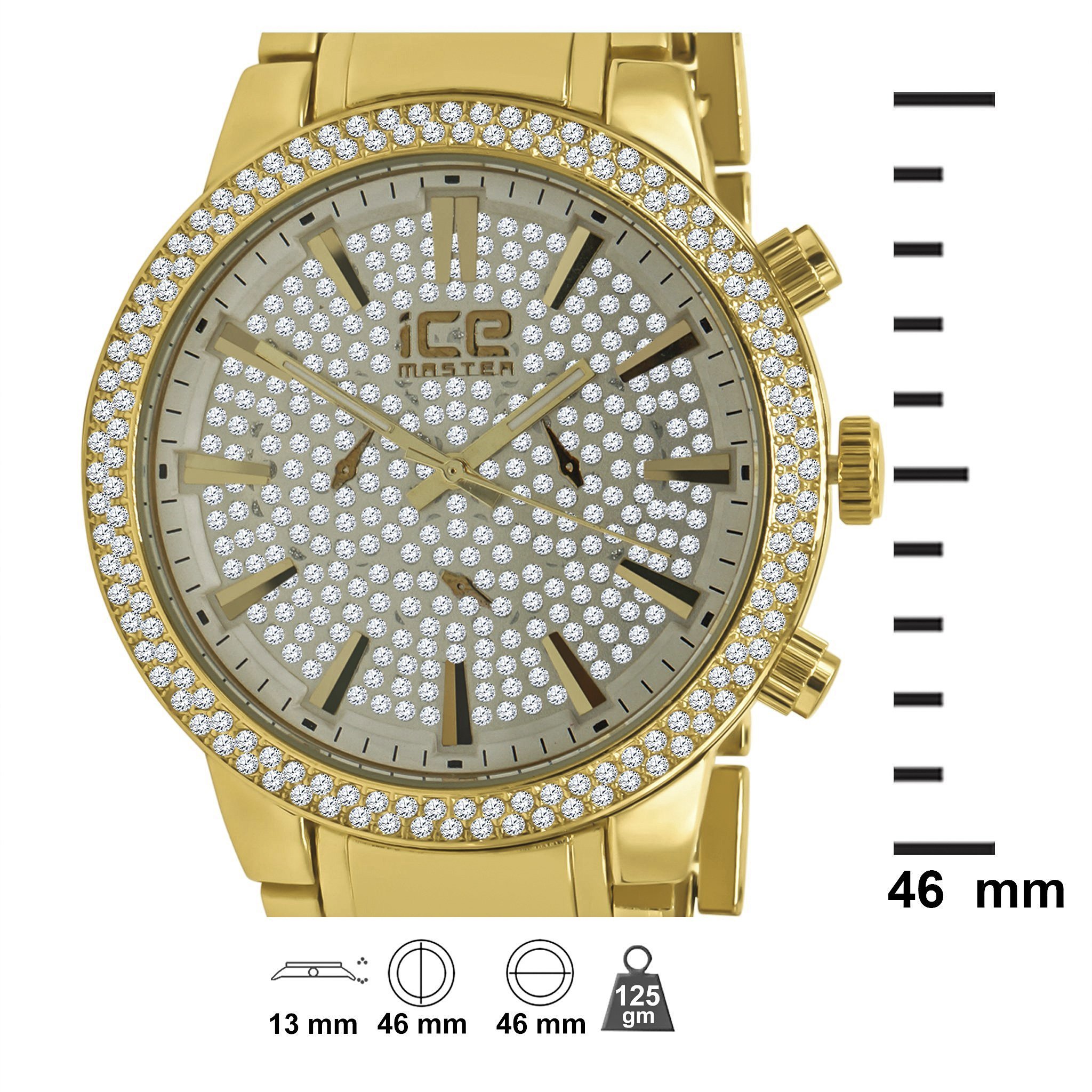 CLASSY Ice Master Watch featuring rhinestone accents, metal alloy construction, and a stylish design suitable for various occasions.