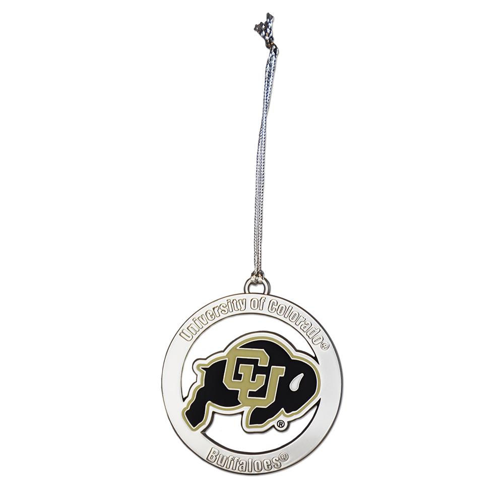 Colorado Buffaloes Ornament featuring the iconic Buffaloes logo, perfect for displaying school spirit.