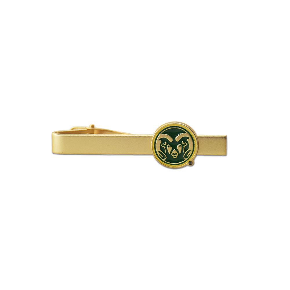 Colorado State Rams Gold Tie Bar with trendy design and gold finish, perfect for showcasing team spirit.