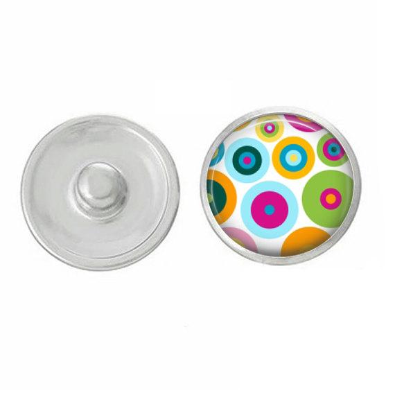 Colorful Mod Dots Snap jewelry featuring vibrant interchangeable ArtPoppers compatible with various snap bases.