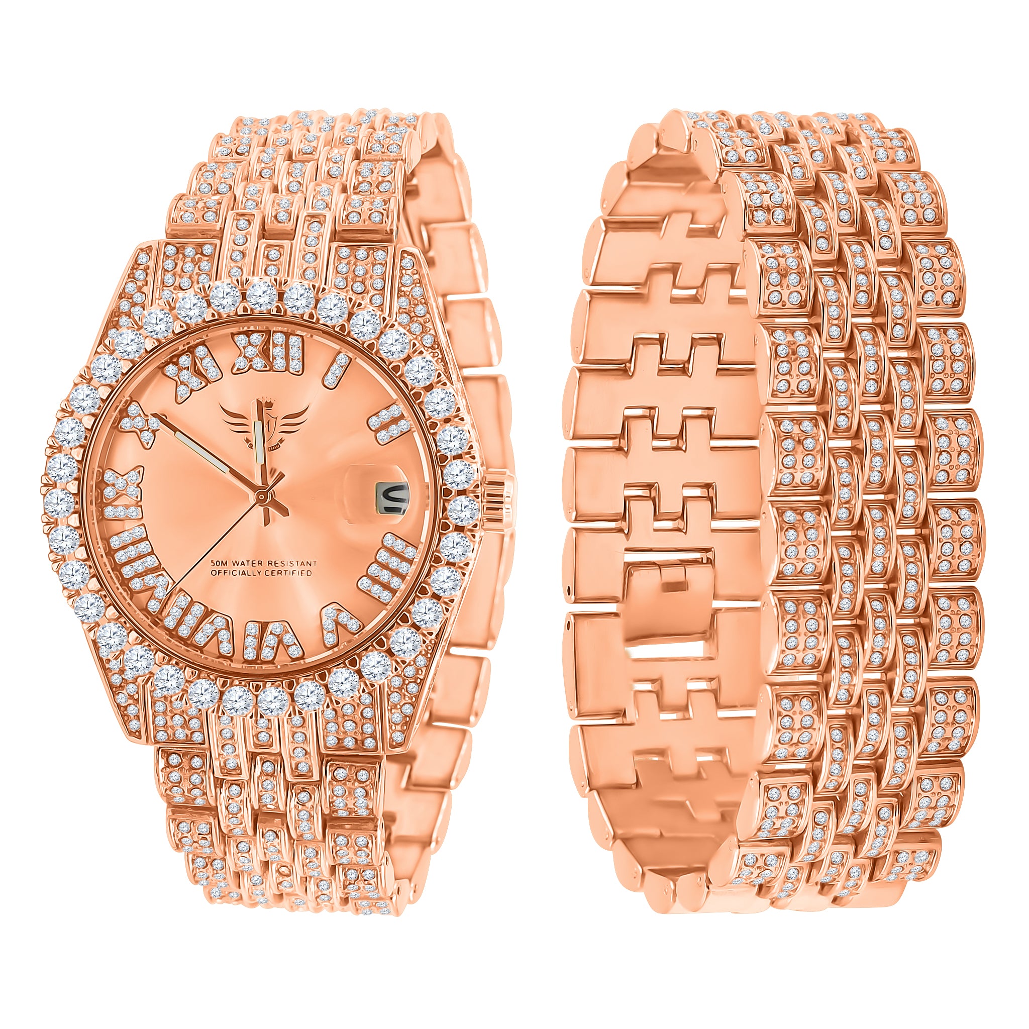 Congenial Watch Set I 530645 featuring a dazzling design with a CZ stoned bracelet and a refulgent dial.