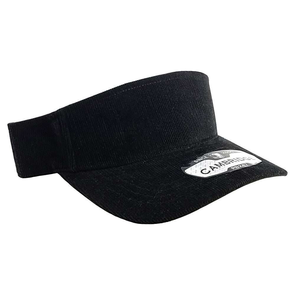 A pack of six stylish corduroy sun visor hats in various colors, showcasing their curved visor and adjustable velcro closure.