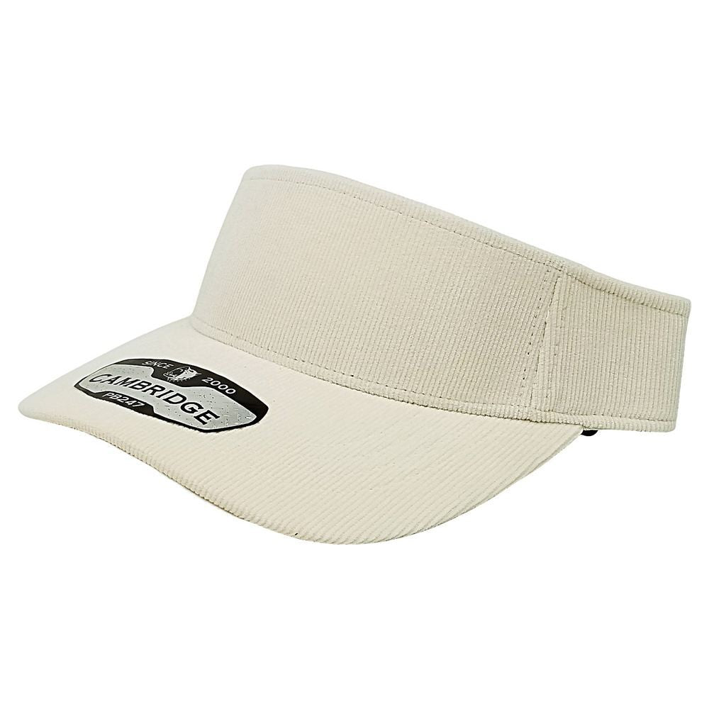 A pack of six stylish corduroy sun visor hats in various colors, showcasing their curved visor and adjustable velcro closure.