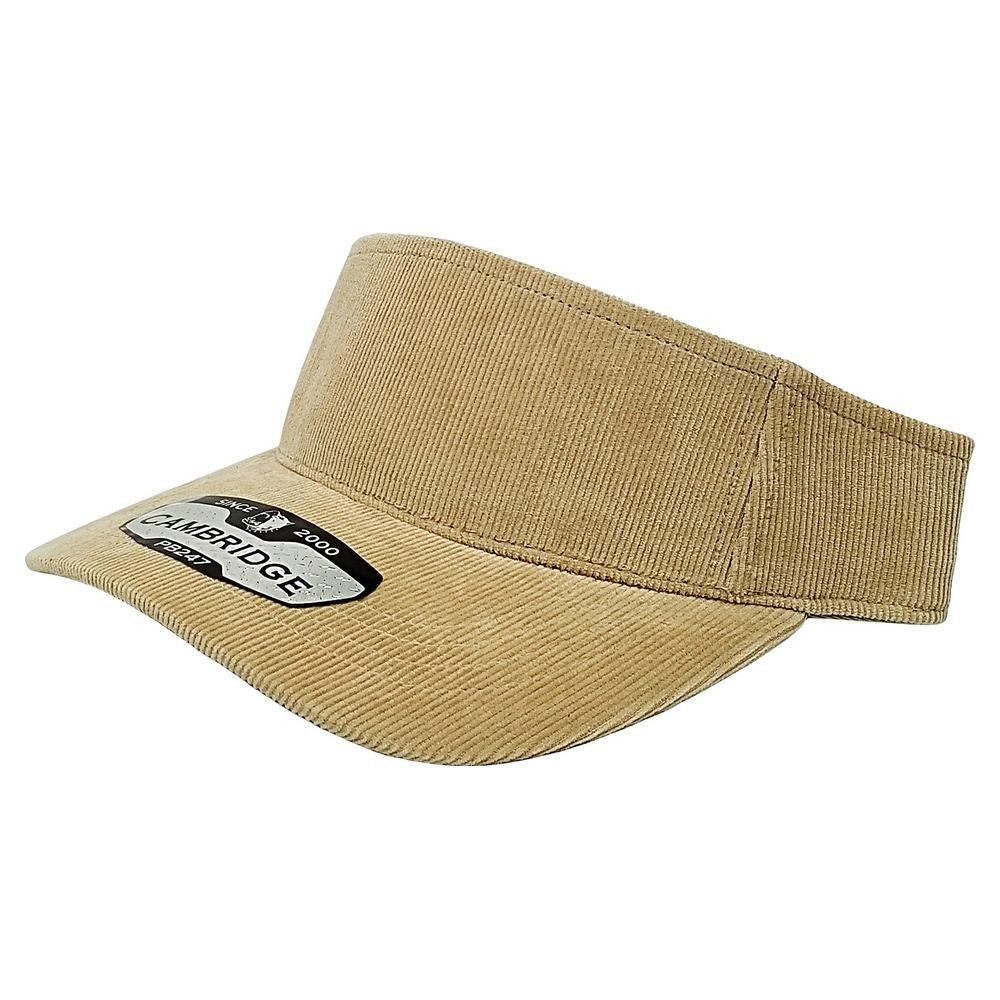 A pack of six stylish corduroy sun visor hats in various colors, showcasing their curved visor and adjustable velcro closure.