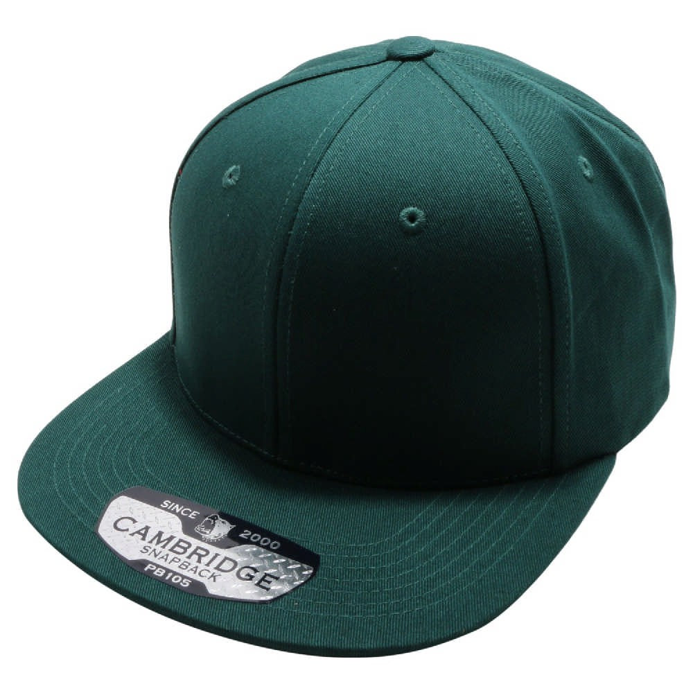 A pack of six stylish cotton snapback caps in various colors, featuring a high profile and flat visor design.