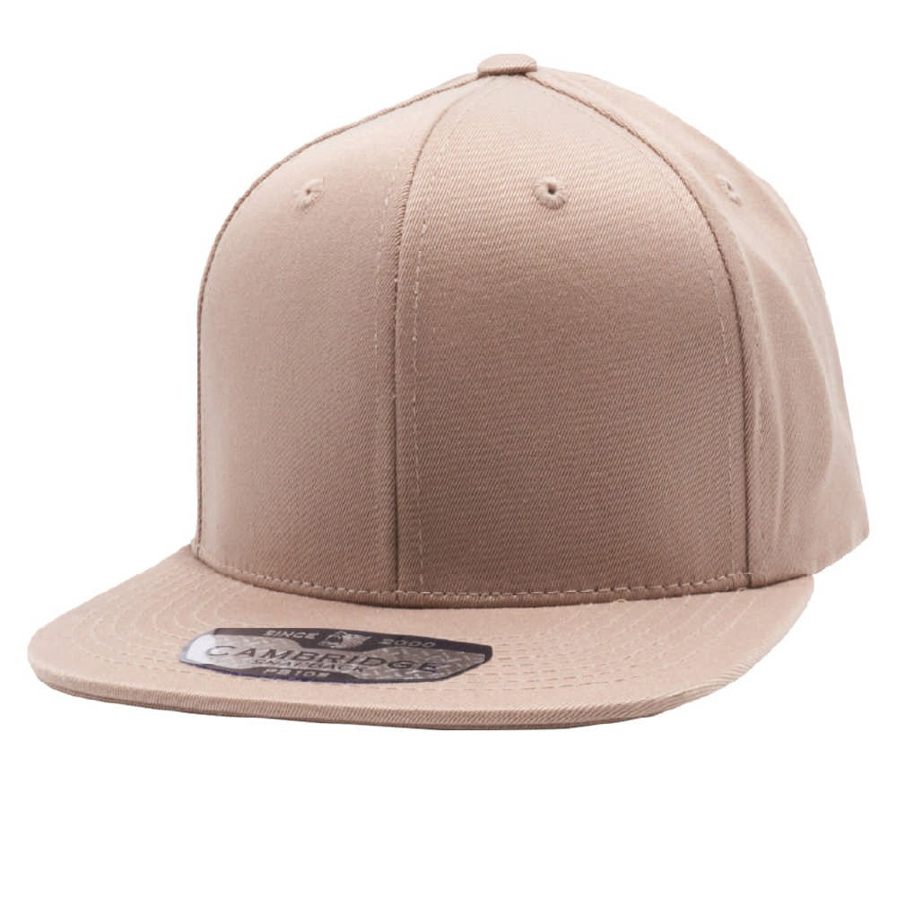 A pack of six stylish cotton snapback caps in various colors, featuring a high profile and flat visor design.