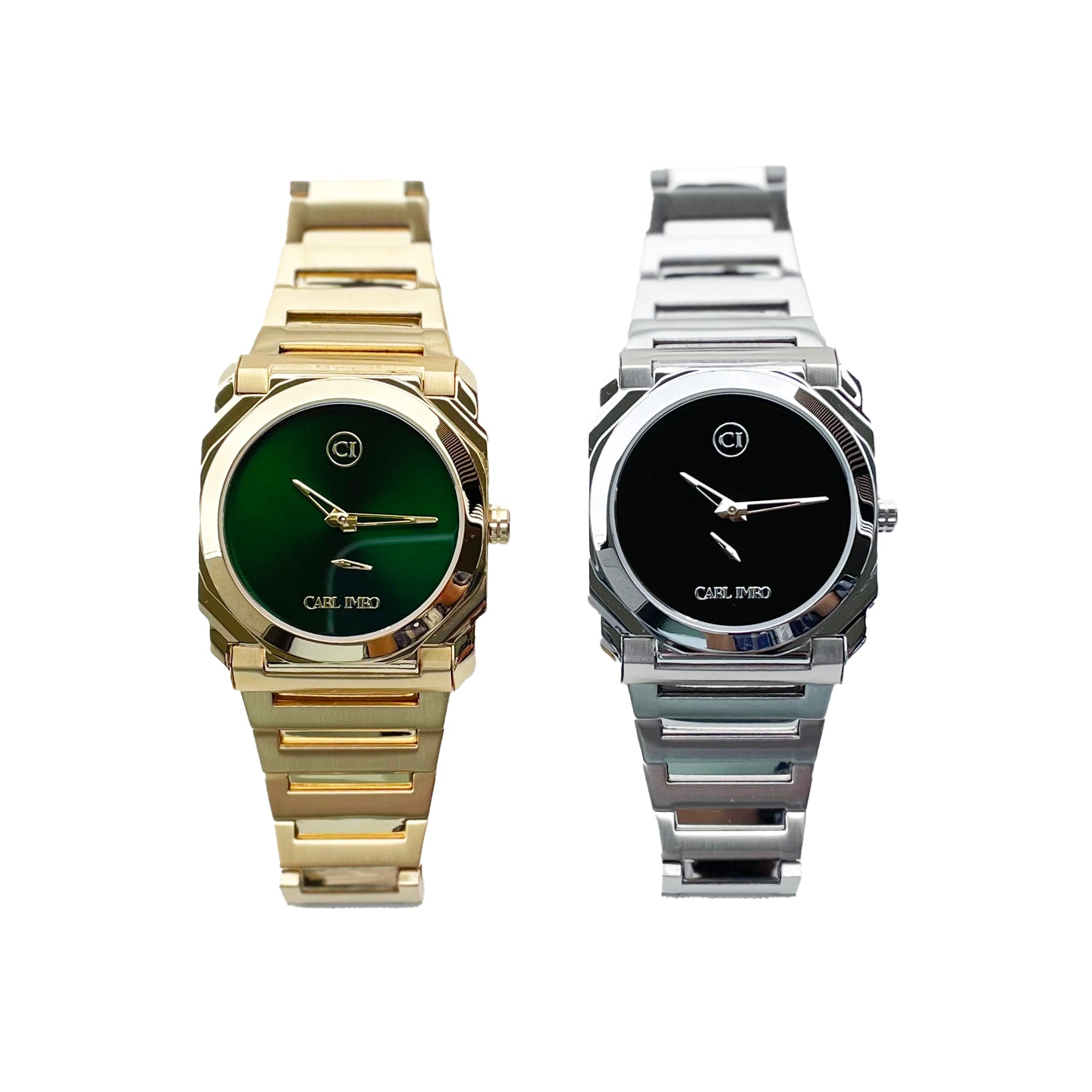 CRLi Brazo Liso OR Men's Watch featuring an alloy case with IP gold/silver plating, sapphire glass, and a black/green sunray dial.