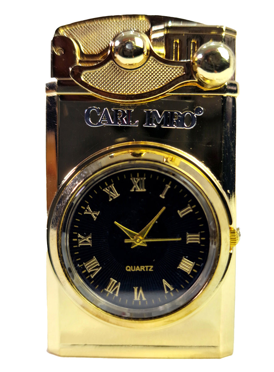 CRLi Lighter Gold Watch showcasing its elegant design and dual functionality as a watch and lighter.