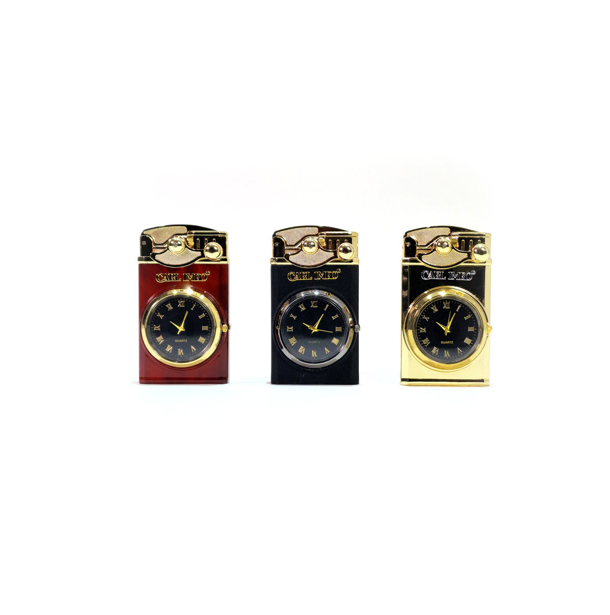 CRLi Lighter Gold Watch showcasing its elegant design and dual functionality as a watch and lighter.