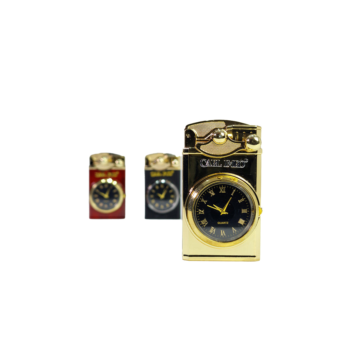 CRLi Lighter Gold Watch showcasing its elegant design and dual functionality as a watch and lighter.