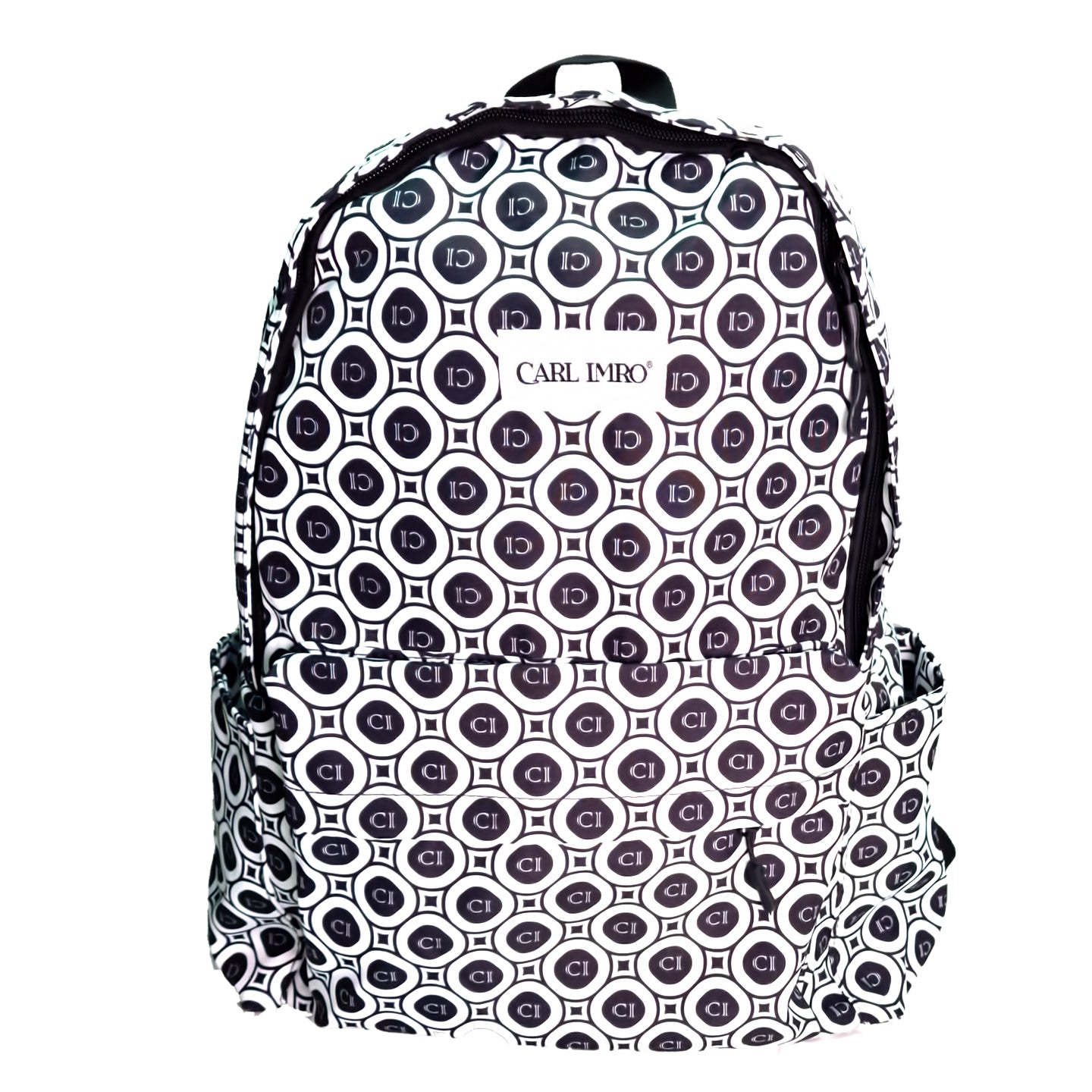 CRLi Mochilla Pro softback backpack in monogram black and white, showcasing ergonomic design and spacious interior.