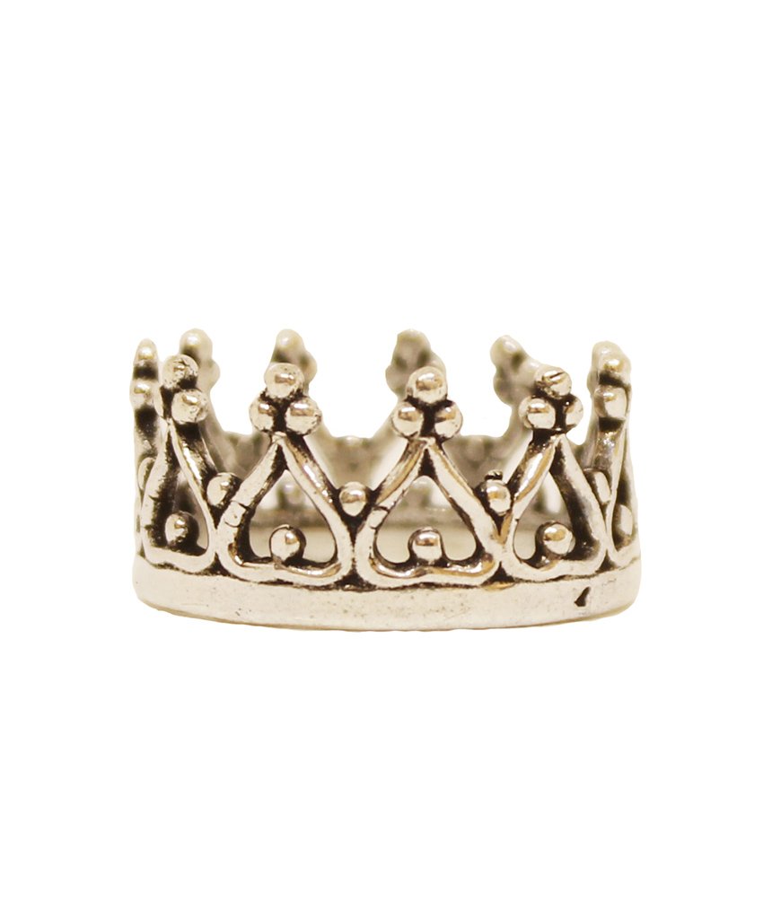 A stunning brass Crown Ring with a simplistic crown design, perfect for stacking and showcasing elegance.