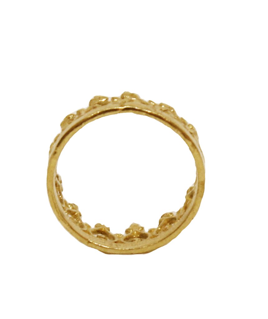 A stunning brass Crown Ring with a simplistic crown design, perfect for stacking and showcasing elegance.