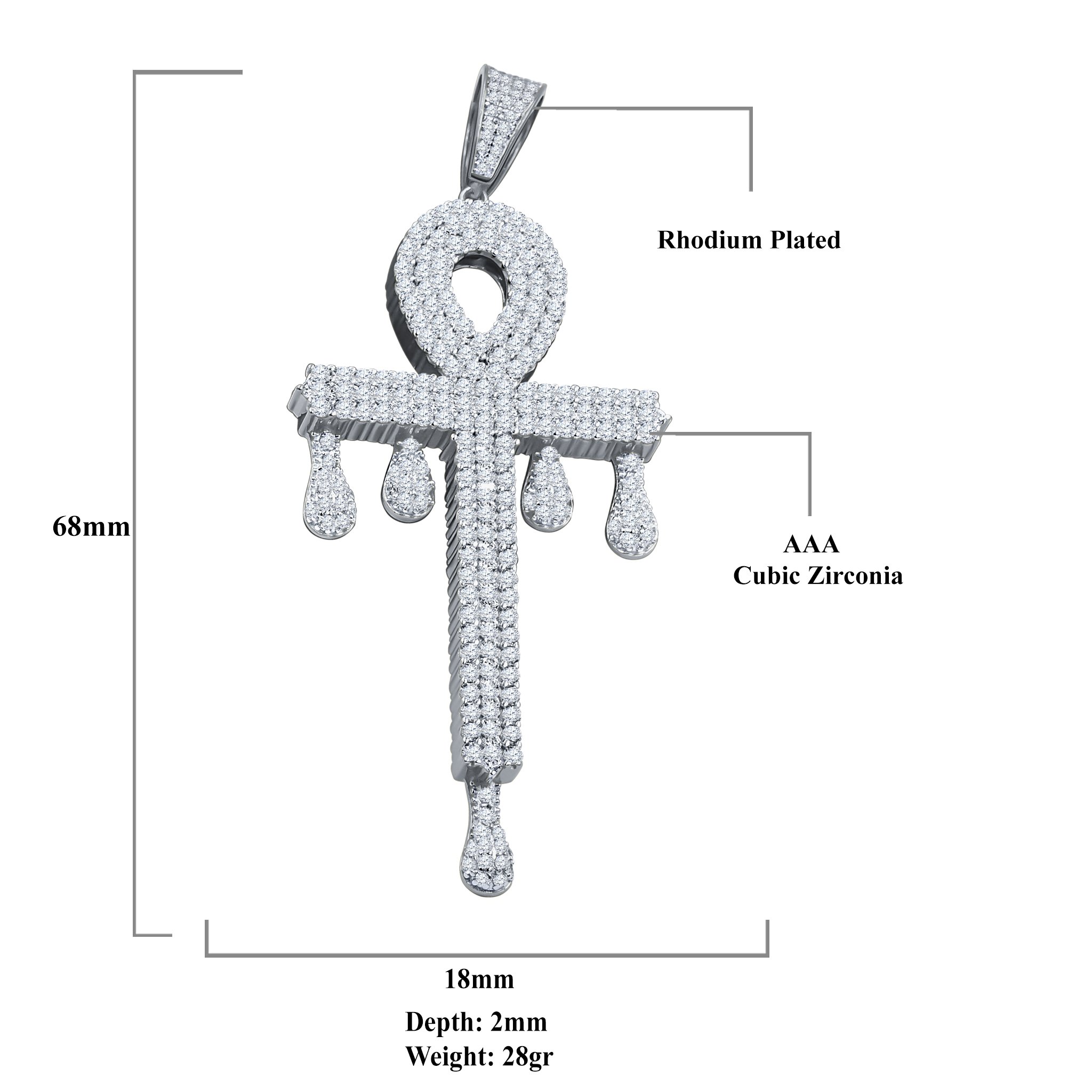 Elegant CRUSADING Silver Pendant featuring cubic zircon stones, crafted from 925 sterling silver, showcasing a cross design.