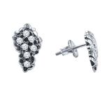 CURIO 925 earrings featuring three rows of sparkling cubic zirconia set in sterling silver, showcasing elegance and craftsmanship.