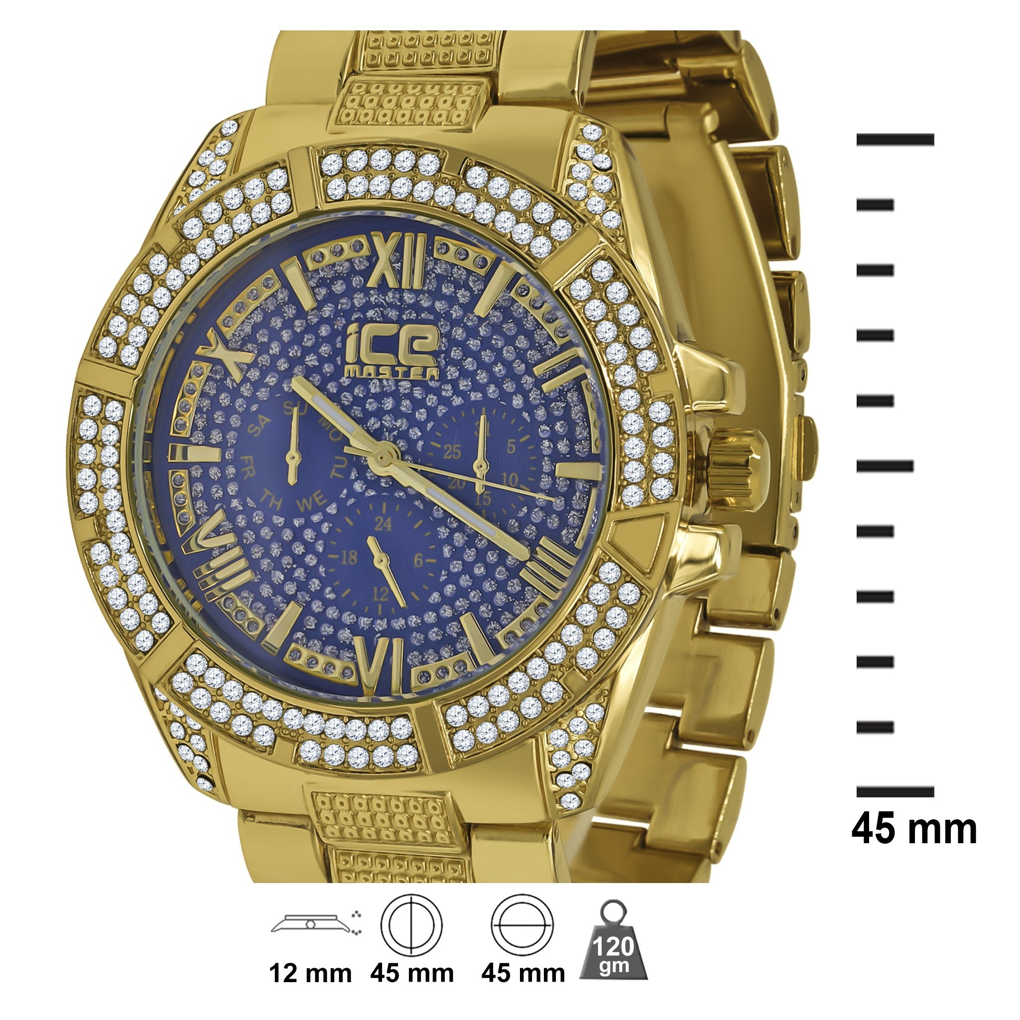 CURIO Bling Metal watch featuring a sparkling CZ bezel, solid alloy construction, and adjustable links.