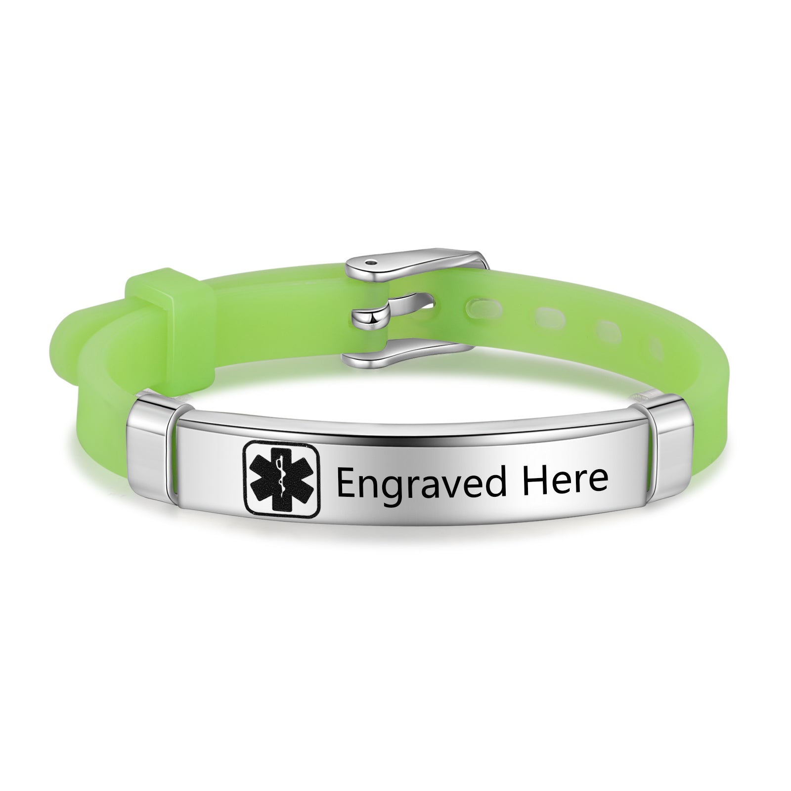 Custom Children Medical Bracelet in vibrant colors, made of stainless steel, designed for safety and personalization.