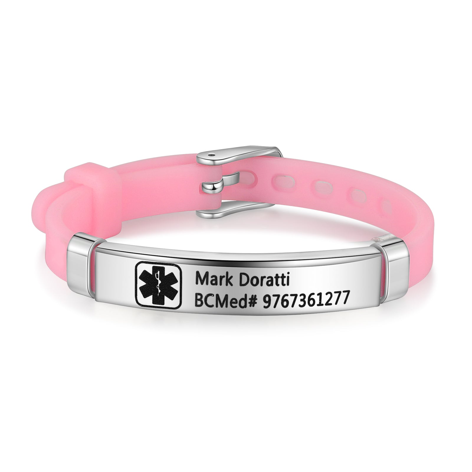 Custom Children Medical Bracelet in vibrant colors, made of stainless steel, designed for safety and personalization.