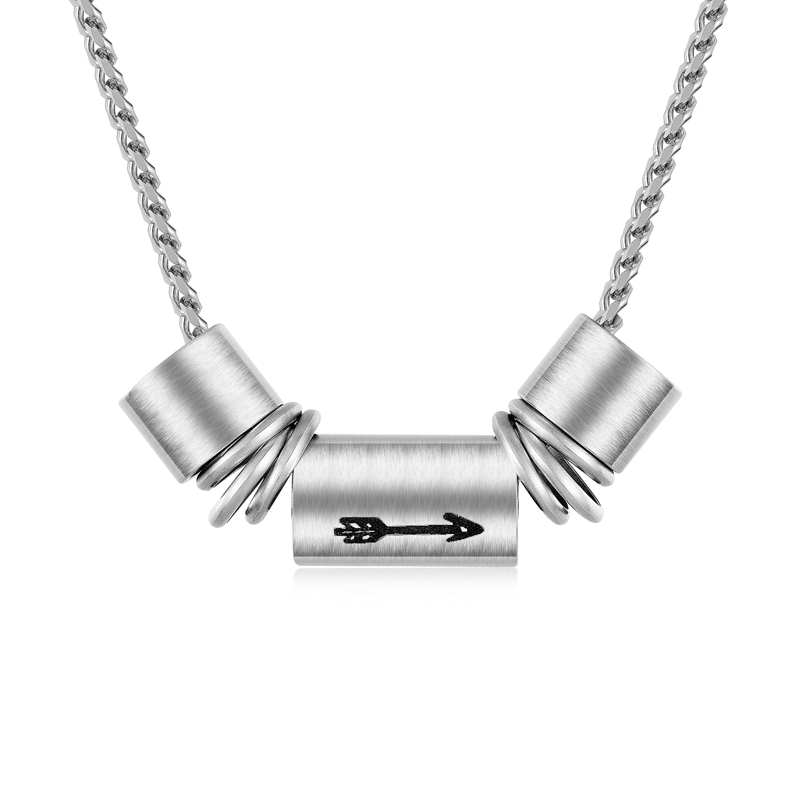 Custom Men's Necklace made of stainless steel with a personalized design, featuring a 60cm chain.