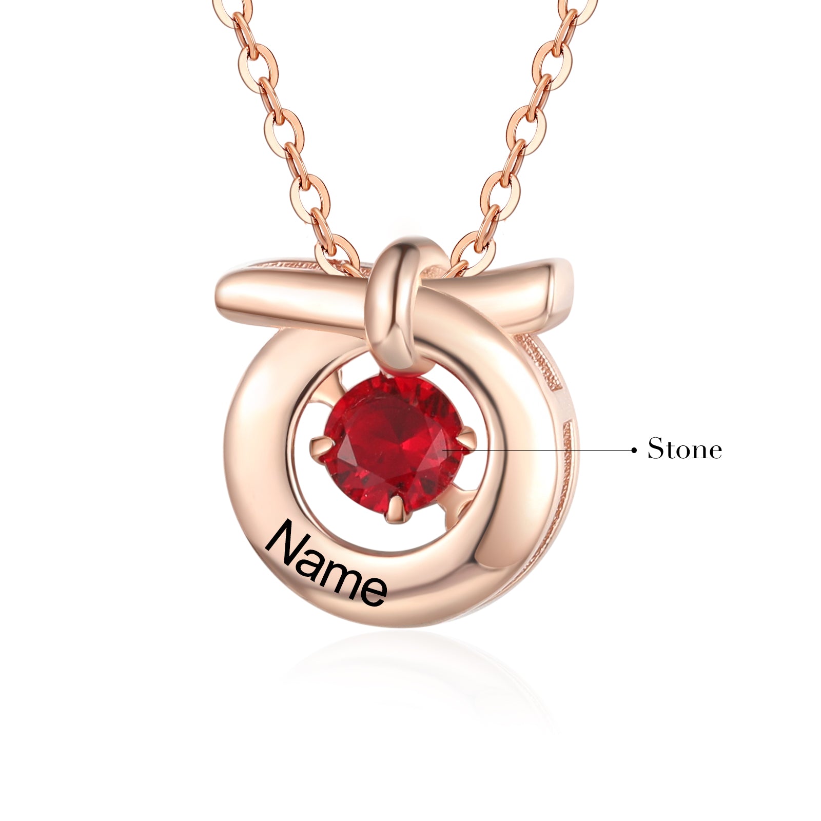 Custom Name Copper Circle Necklace featuring a personalized name engraving on a circular copper pendant, elegantly displayed on a soft background.