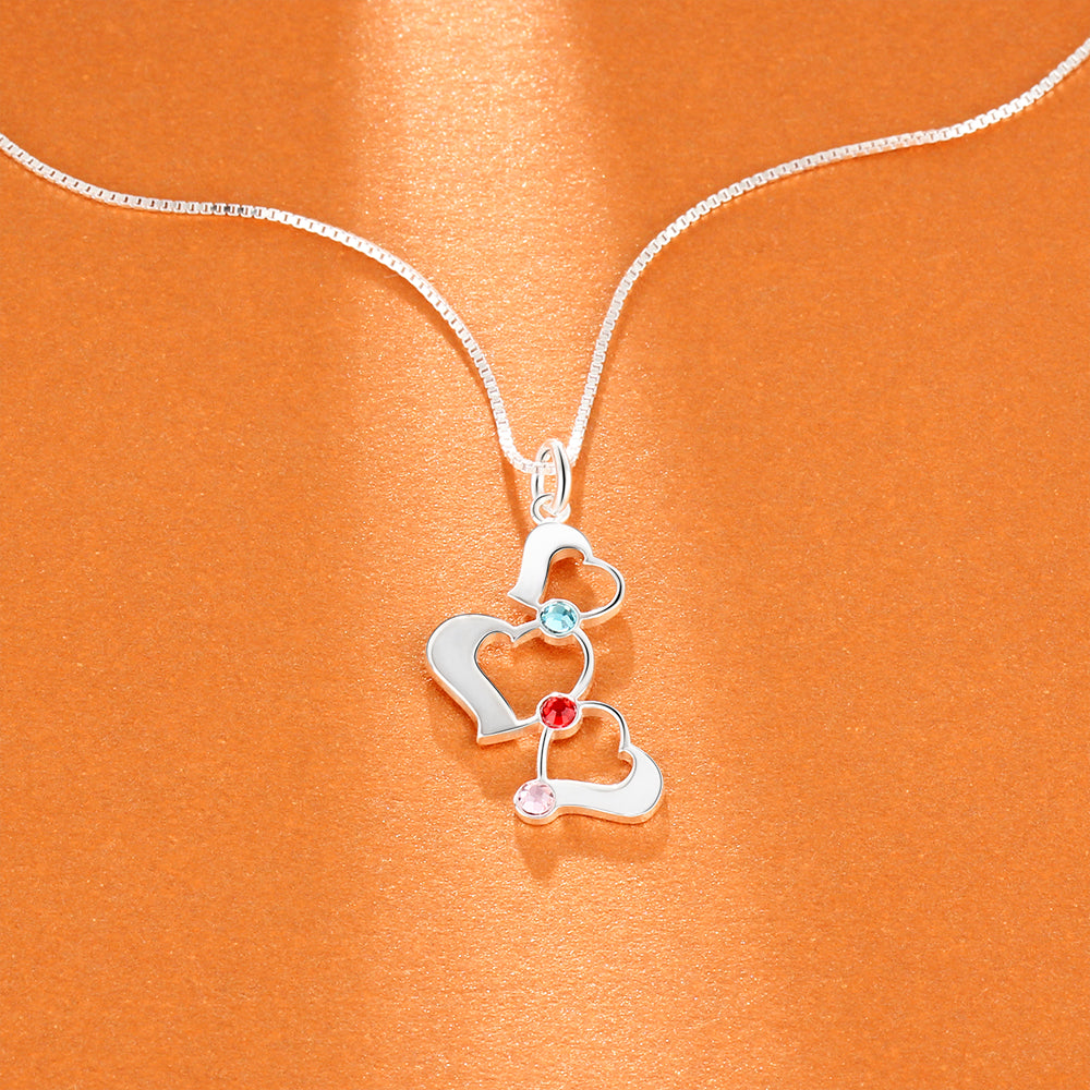 Custom Name Copper Heart-Shaped Necklace with white gold plating and personalized engraving option.