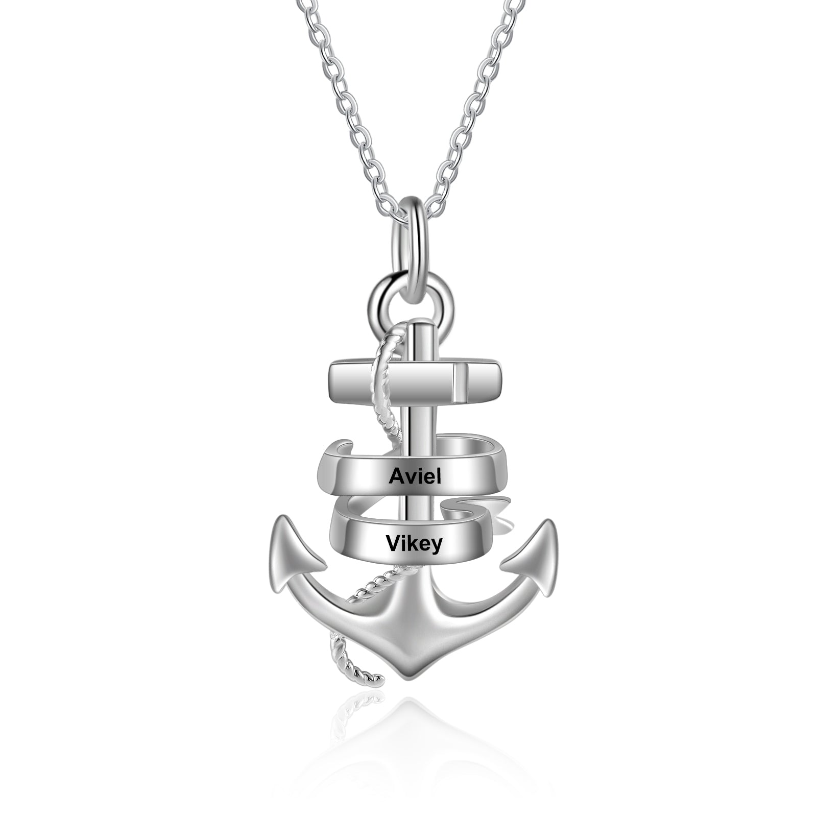 Custom Name With Anchor Necklace made of tarnish-resistant copper, featuring an elegant anchor design and adjustable length.