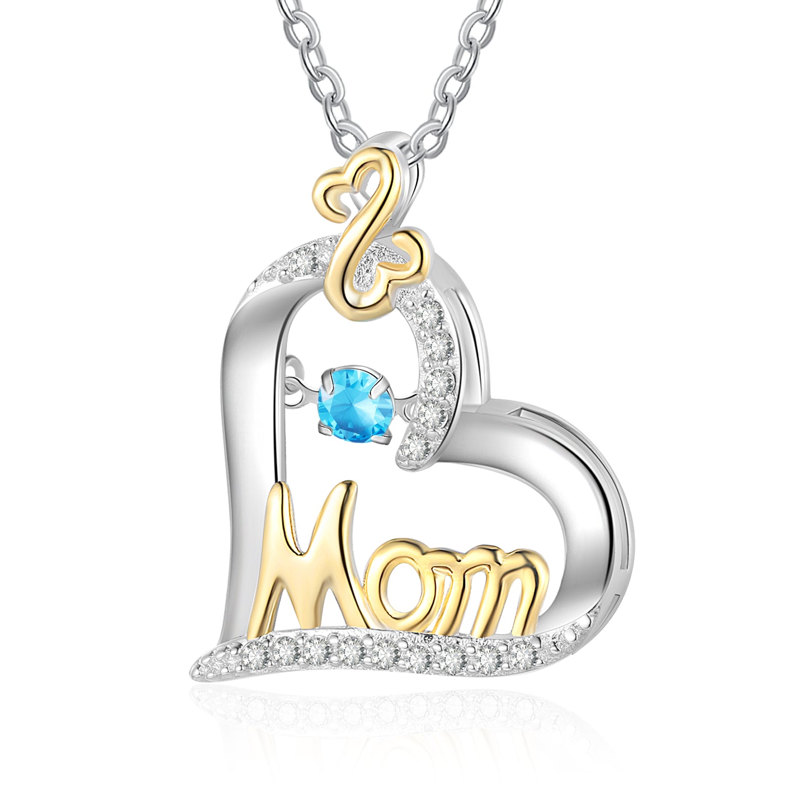 Custom Name With Mom Heart Necklace made of tarnish-resistant copper, featuring a heart design for personalization.