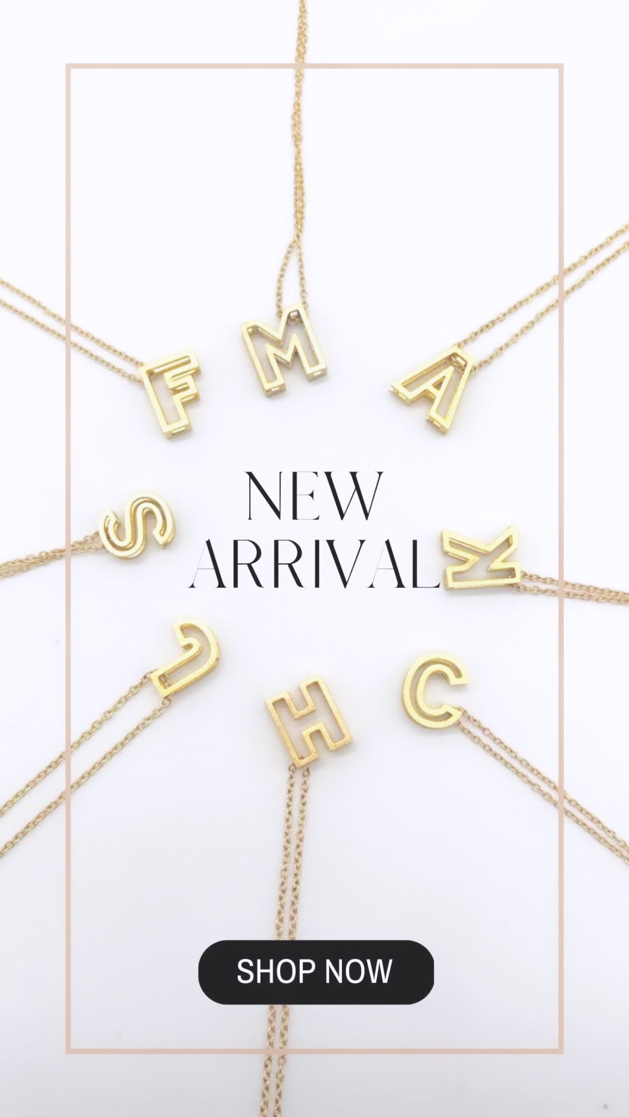 A delicate 18K gold plated Cut Out Initial necklace featuring a personalized initial charm, perfect for everyday wear and layering.