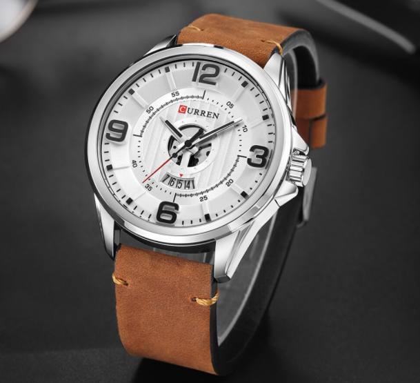 CYNOSURE CLASSIC LEATHER watch featuring a durable leather strap, steel back cover, and elegant design suitable for formal occasions.