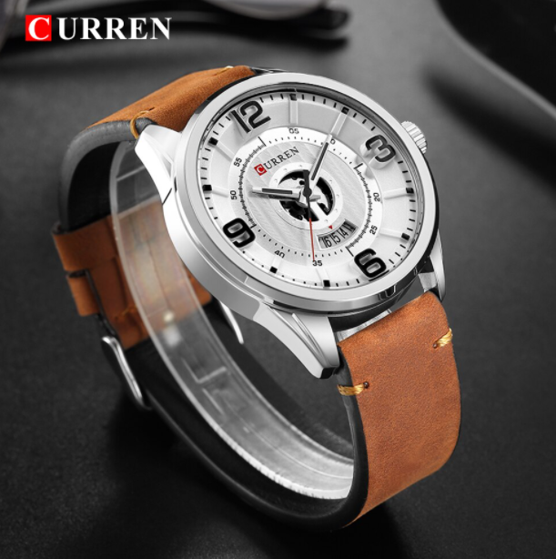 CYNOSURE CLASSIC LEATHER watch featuring a durable leather strap, steel back cover, and elegant design suitable for formal occasions.