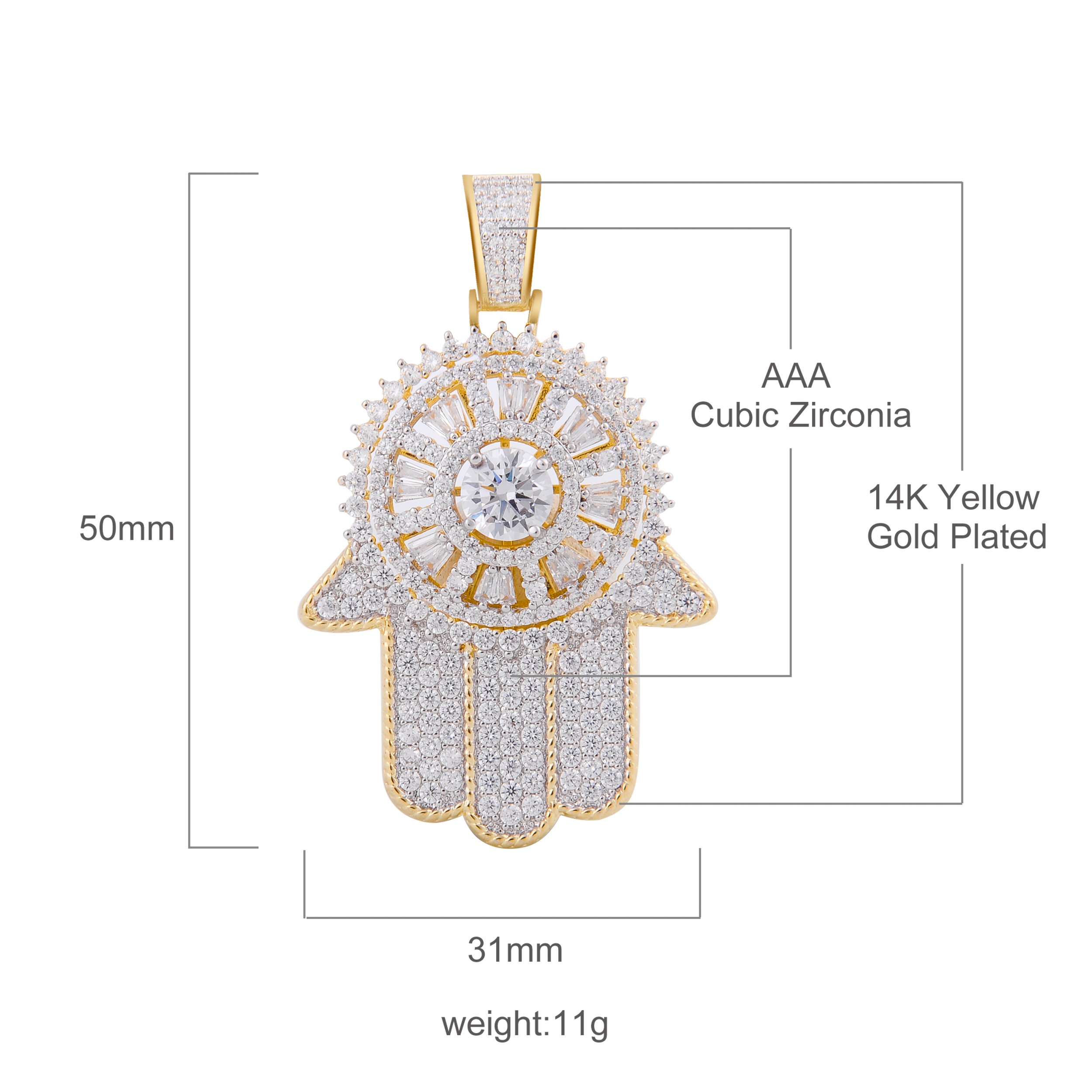 CZ 925 Pendant made of sterling silver with cubic zircon stones, showcasing a prong setting and elegant design.