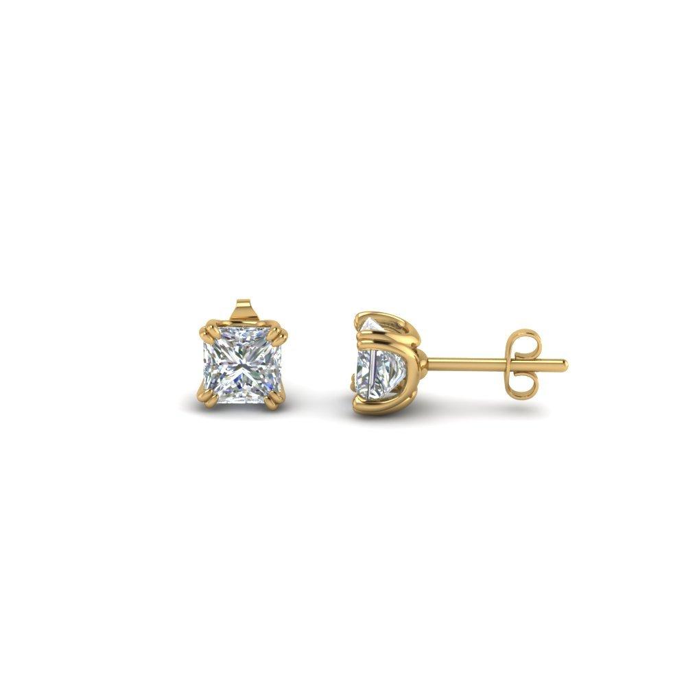 CZ Diamond Stud Earrings in Rhodium, Gold, and Black Plated finishes, showcasing their elegant design and sparkling cubic zirconia.