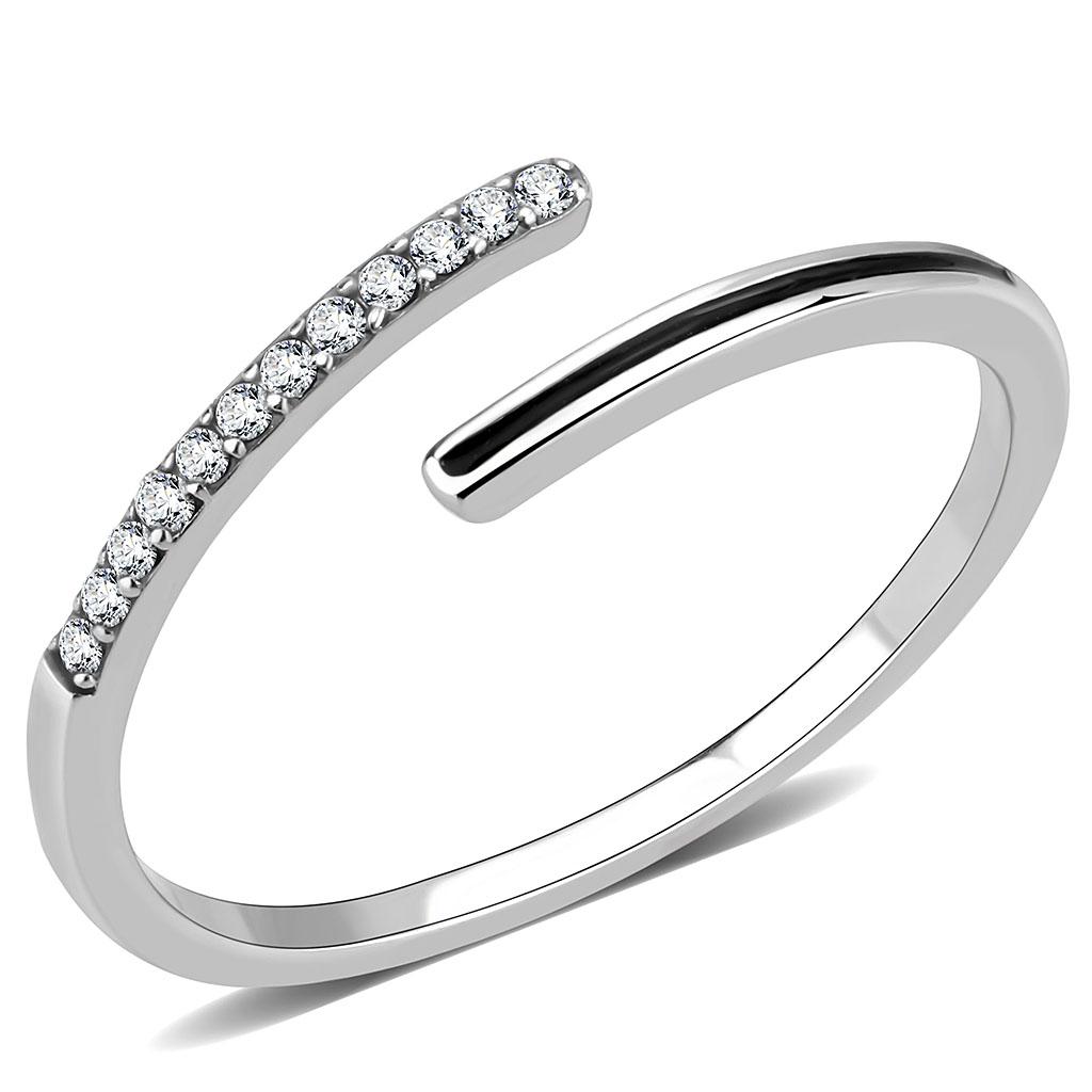 DA312 No Plating Stainless Steel Ring featuring a jet epoxy center stone, showcasing a sleek and modern design.