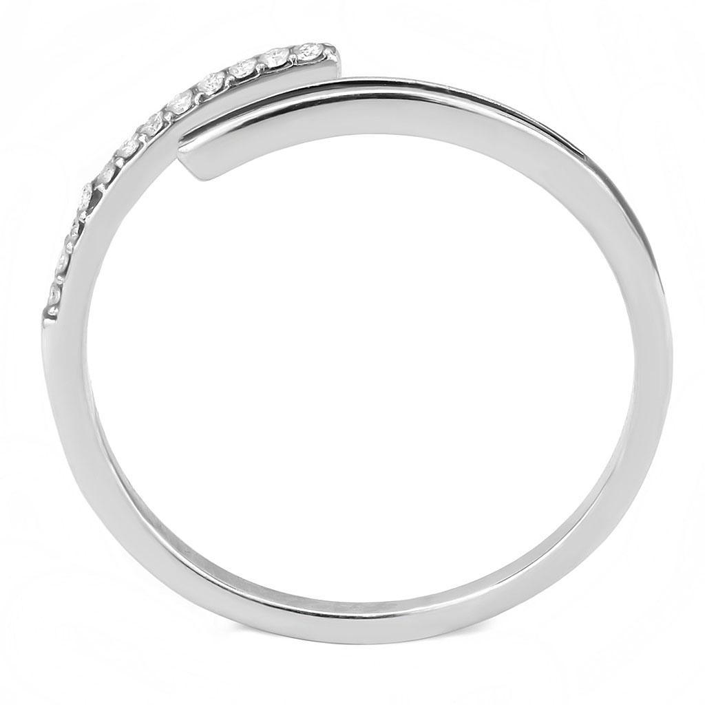 DA312 No Plating Stainless Steel Ring featuring a jet epoxy center stone, showcasing a sleek and modern design.