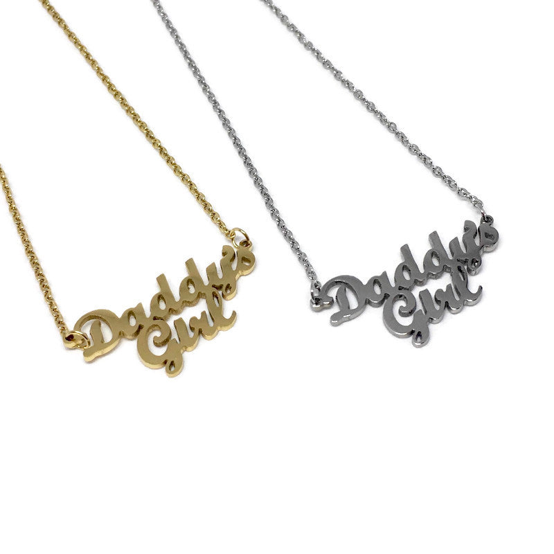 Daddy's Girl Signature Necklace made of stainless steel with a stylish pendant and chain.